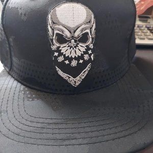 Skull Bandana  Flat Bill Satin Camo Finsh Cap